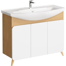 Тумба с раковиной дуб золотой/белый матовый 106,5 см Aqwella Basic BAS0110DZ + 4620008197388