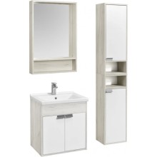 Тумба с раковиной белый глянец/дуб крафт 60 см Акватон Флай 1A2373K0FAX10