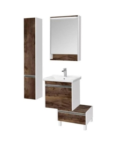 Тумба с раковиной белый глянец/таксония темная 60 см Акватон Капри 1A2301K1KPDB0