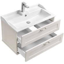 Тумба с раковиной дуб белый 80 см Акватон Леон 1A1863K0LBPS0