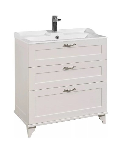 Тумба с раковиной дуб белый 80 см Акватон Леон 1A1878K0LBPS0