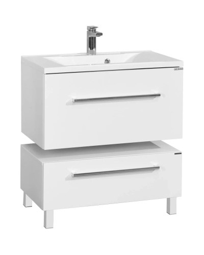 Тумба с раковиной белый глянец 80 см Акватон Мадрид 1A1268K0MA010