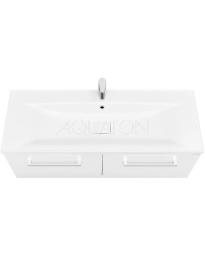Тумба с раковиной белый глянец 120 см Акватон Мадрид 1A1703K0MA010