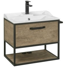 Тумба с раковиной дуб кантри/черный 65,3 см Акватон Лофт Фабрик 1A2423K0LTDY0