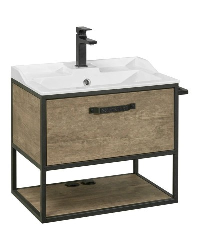 Тумба с раковиной дуб кантри/черный 65,3 см Акватон Лофт Фабрик 1A2423K0LTDY0