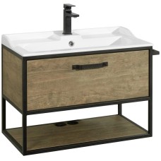 Тумба с раковиной дуб кантри/черный 80 см Акватон Лофт Фабрик 1A2424K0LTDY0