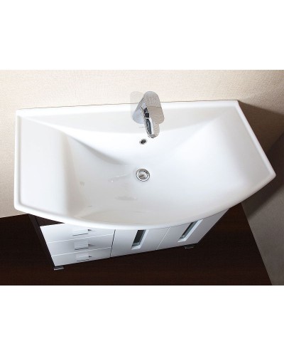 Тумба под раковину Бриклаер Бали 85 4627125411175 Венге Белая глянцевая