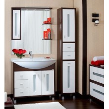 Тумба под раковину Бриклаер Бали 85 4627125411175 Венге Белая глянцевая