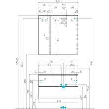 Тумба с раковиной дуб кантри/антрацит 85 см Акватон Терра 1A2472K1TEKA0