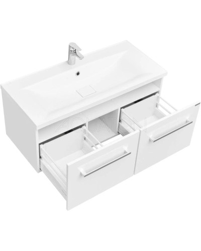 Тумба с раковиной белый глянец 100,2 см Акватон Мадрид 1A1280K4MA010