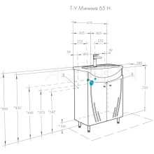 Тумба с раковиной белый глянец 66,5 см Акватон Минима 1A1042K1MN010