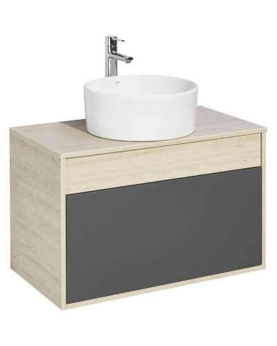 Тумба с раковиной серый графит/дуб орегон 80 см Акватон Лофт Урбан 1A2476K3LQX60