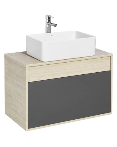 Тумба с раковиной серый графит/дуб орегон 80 см Акватон Лофт Урбан 1A2476K2LQX60