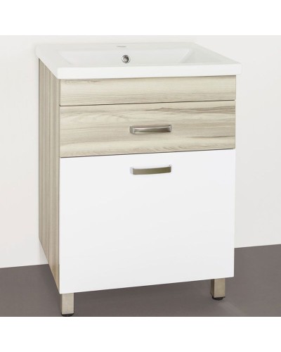 Тумба под раковину Style Line Ориноко 60 Белый Светлое дерево