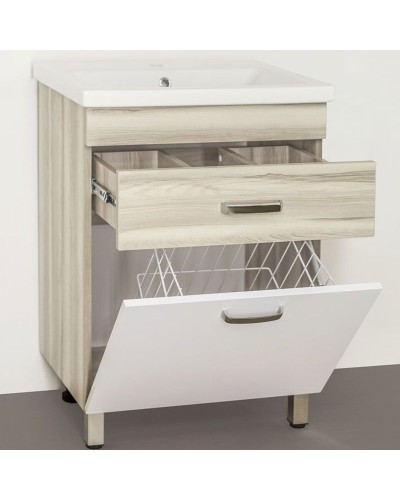 Тумба под раковину Style Line Ориноко 60 Белый Светлое дерево
