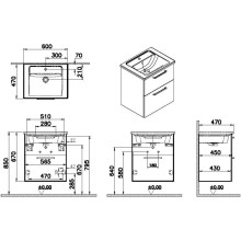 Тумба с раковиной кордоба 60 см VitrA Root 68271