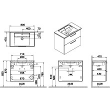 Тумба с раковиной кордоба 80 см VitrA Root 68288