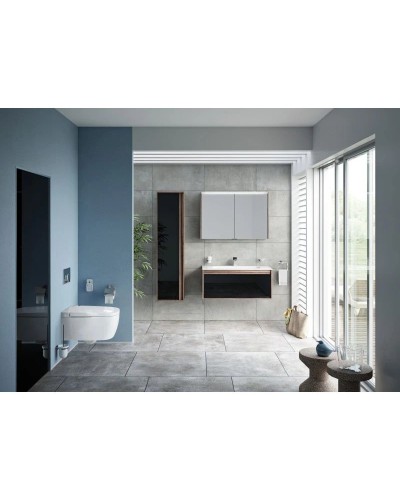 Тумба с раковиной черный/сливовое дерево 100 см Vitra Metropole 58183