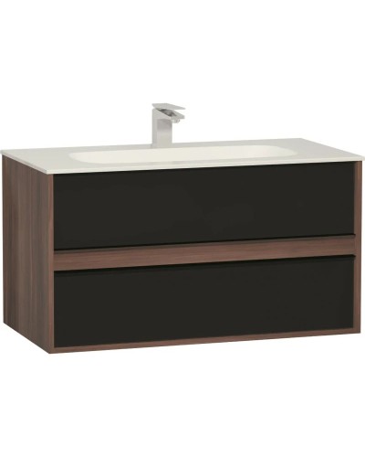 Тумба с раковиной черный/сливовое дерево 100 см Vitra Metropole 58183