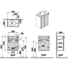 Тумба с раковиной белый матовый 45,5 см L Vitra Root Groove 69191