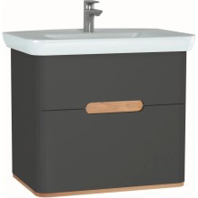 Тумба с раковиной антрацит матовый/дуб 78 см Vitra Sento 60836