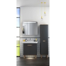 Тумба с раковиной антрацит матовый/дуб 78 см Vitra Sento 60836