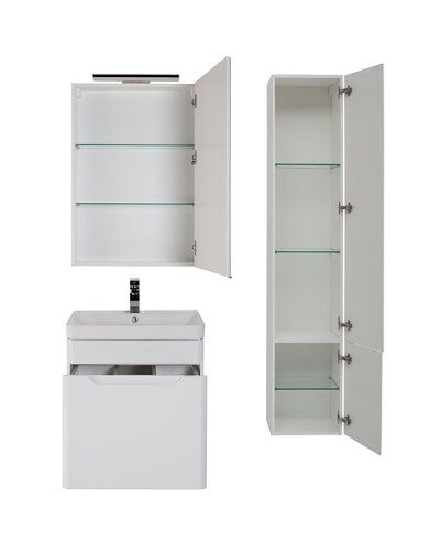 Тумба под раковину Aquanet София 60 196956 подвесная Белый глянец