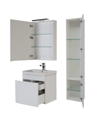 Тумба под раковину Aquanet София 60 196956 подвесная Белый глянец