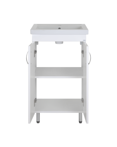 Фостер - 50 Тумба напольная прямая белая / раковина