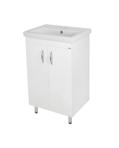 Фостер - 50 Тумба напольная прямая белая / раковина