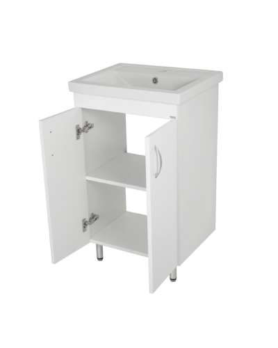 Фостер - 50 Тумба напольная прямая белая / раковина