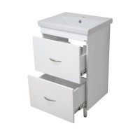 Фостер - 50 Тумба напольная с 2 ящ. белая / раковина