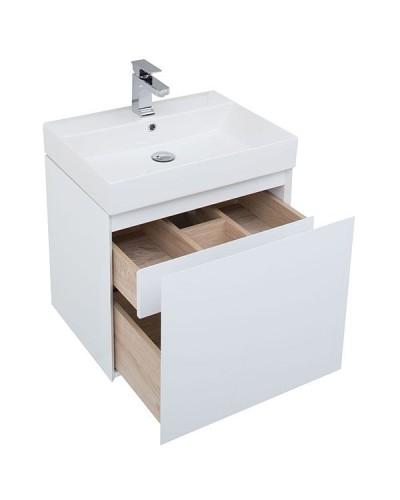 Тумба под раковину Aquanet Йорк 60 202094 подвесная Белый глянец