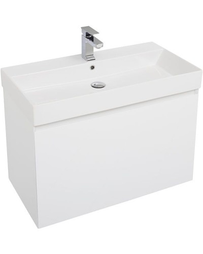 Тумба под раковину Aquanet Йорк 85 202092 подвесная Белый глянец