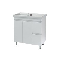 Фостер - 80 Тумба напольная с 2 ящ. "правое крыло" белая / раковина