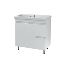 Фостер - 80 Тумба напольная с 2 ящ. "правое крыло" белая / раковина