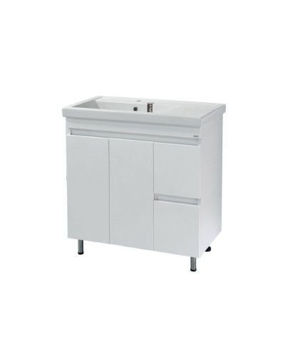 Фостер - 80 Тумба напольная с 2 ящ. "правое крыло" белая / раковина