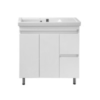 Фостер - 80 Тумба напольная с 2 ящ. "правое крыло" белая / раковина