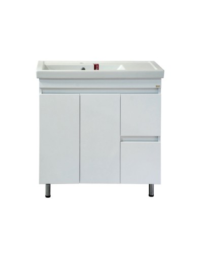 Фостер - 80 Тумба напольная с 2 ящ. "правое крыло" белая / раковина