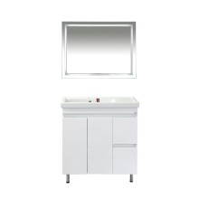 Фостер - 80 Тумба напольная с 2 ящ. "правое крыло" белая / раковина