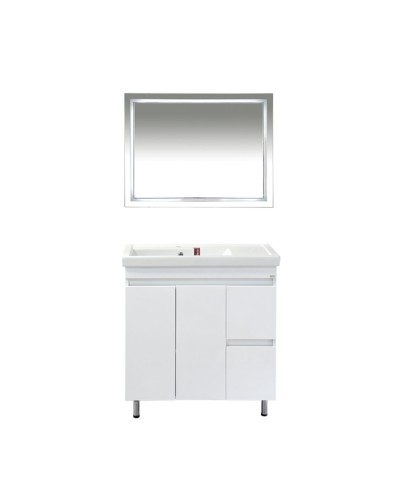 Фостер - 80 Тумба напольная с 2 ящ. "правое крыло" белая / раковина