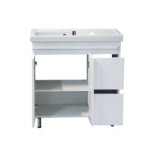 Фостер - 80 Тумба напольная с 2 ящ. "правое крыло" белая / раковина