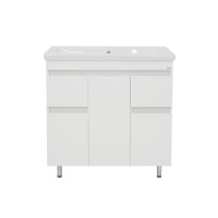 Фостер - 80 Тумба напольная с 2 ящ. белая / раковина