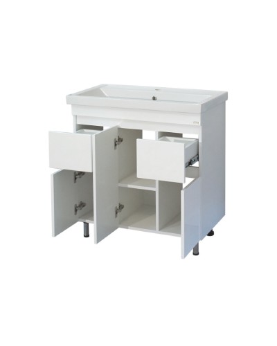 Фостер - 80 Тумба напольная с 2 ящ. белая / раковина