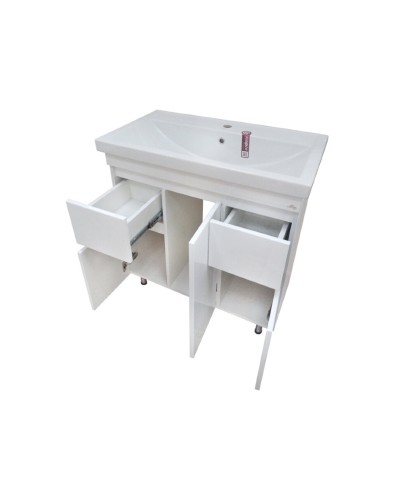 Фостер - 80 Тумба напольная с 2 ящ. белая / раковина