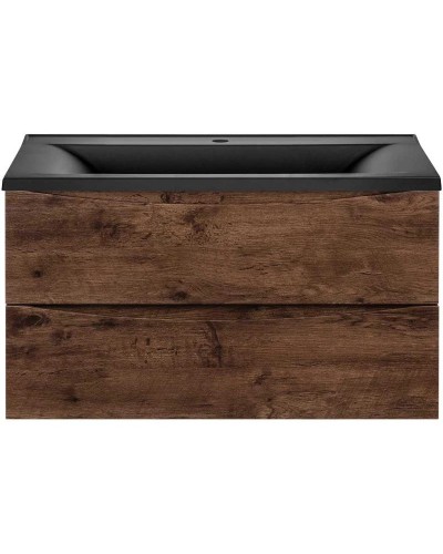Тумба с раковиной темный дуб 90 см Vincea Mia VMC-2MA900RW + VCB-3M900B