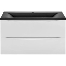 Тумба с раковиной белый глянец 90 см Vincea Mia VMC-2MA900GW + VCB-3M900B