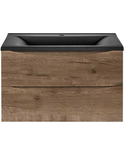 Тумба с раковиной дуб винтаж 80 см Vincea Mia VMC-2MA800VO + VCB-3M800B