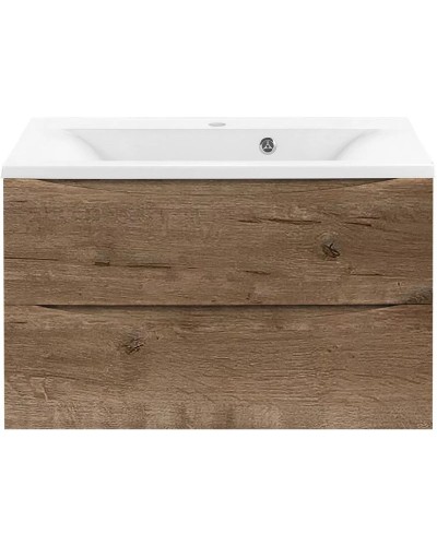 Тумба с раковиной дуб винтаж 80 см Vincea Mia VMC-2MA800VO + VCB-3M800W