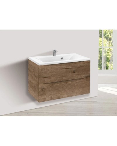 Тумба с раковиной дуб винтаж 80 см Vincea Mia VMC-2MA800VO + VCB-3M800W